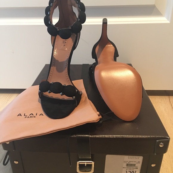 Alaia “Bombe” Suede Studded Black Heels - Picture 4 of 4